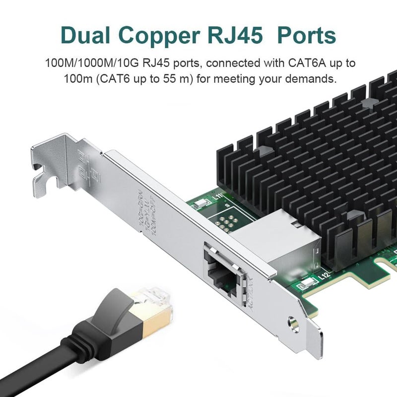ipolex 10Gb Network Card Intel X540-T1 Ethernet Card PCI-E NIC, Single RJ45 Copper Port, with Intel X540-BT1 Controller, 2.1 X8, 10G PCI Express LAN Adapter NIC, Support Windows Server, Linux, Vmware - Image 3